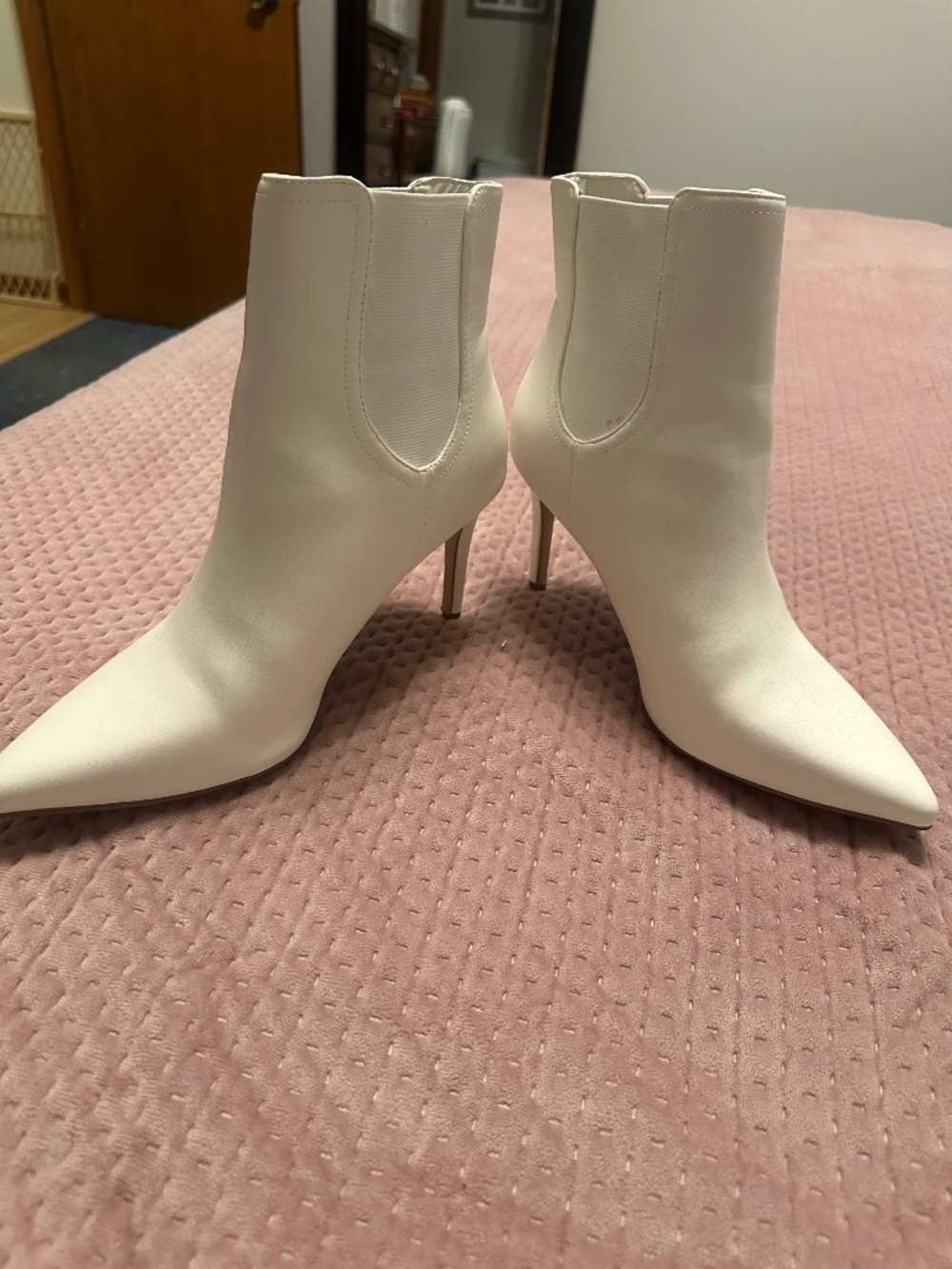 White stiletto boots